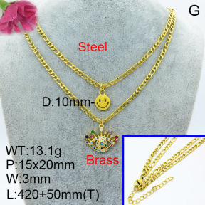 Jusnova  Fashion Brass Necklace  F3N403408baka-L024