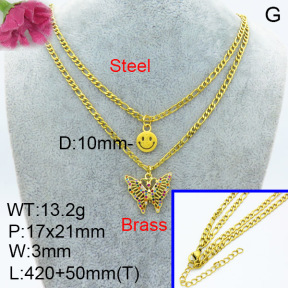 Fashion Brass Necklace  F3N403409aajo-L024