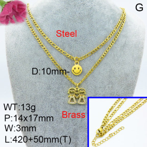 Jusnova  Fashion Brass Necklace  F3N403410vail-L024