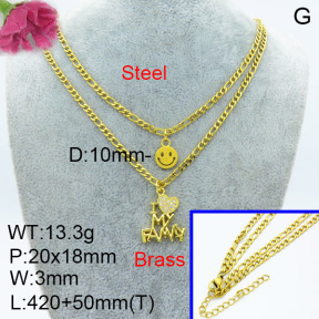 Fashion Brass Necklace  F3N403411avja-L024