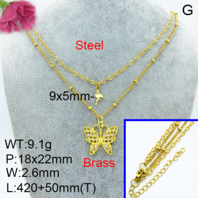 Fashion Brass Necklace  F3N403412aajl-L024