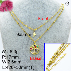 Fashion Brass Necklace  F3N403413aajo-L024