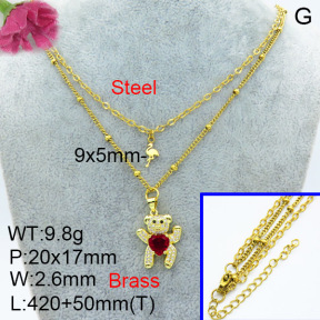 Fashion Brass Necklace  F3N403414baka-L024