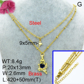 Fashion Brass Necklace  F3N403415baka-L024