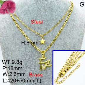 Fashion Brass Necklace  F3N403419avja-L024