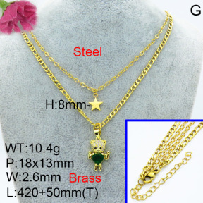 Fashion Brass Necklace  F3N403420baka-L024