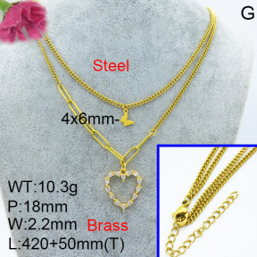 Fashion Brass Necklace  F3N403421aajo-L024