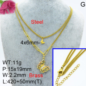 Fashion Brass Necklace  F3N403422aajl-L024