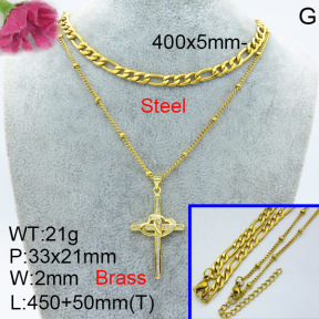 Fashion Brass Necklace  F3N403431aajl-L024