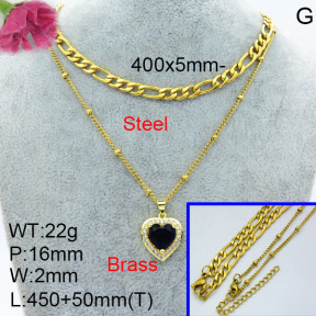 Fashion Brass Necklace  F3N403433baka-L024