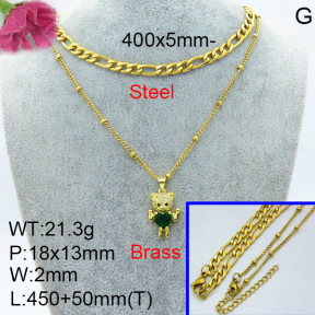 Jusnova  Fashion Brass Necklace  F3N403435baka-L024