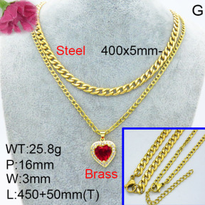 Jusnova  Fashion Brass Necklace  F3N403436baka-L024