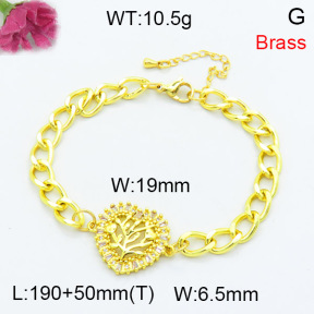 Fashion Brass Bracelet  F3B404294bbml-L002