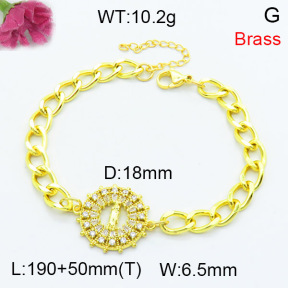 Fashion Brass Bracelet  F3B404297vbnl-L002