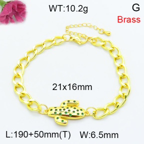 Fashion Brass Bracelet  F3B404298vbmb-L002