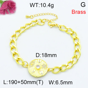 Fashion Brass Bracelet  F3B404299bbml-L002