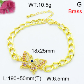 Fashion Brass Bracelet  F3B404300vbpb-L002