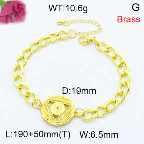 Fashion Brass Bracelet  F3B404301vbmb-L002