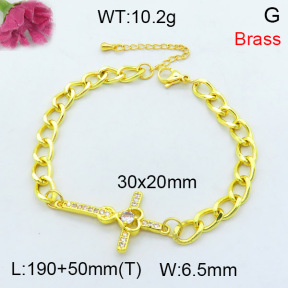 Fashion Brass Bracelet  F3B404304bbml-L002
