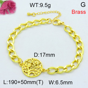 Jusnova  Fashion Brass Bracelet  F3B404316bbml-L002