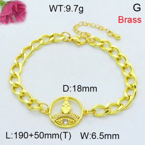 Fashion Brass Bracelet  F3B404319vbmb-L002