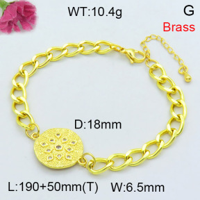 Fashion Brass Bracelet  F3B404320vbll-L002