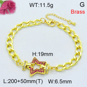 Fashion Brass Bracelet  F3B404322bhva-L002