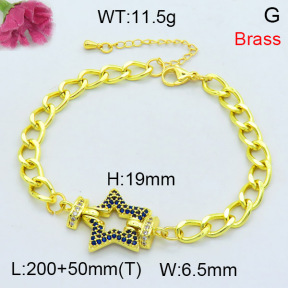 Fashion Brass Bracelet  F3B404323bhva-L002