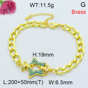 Fashion Brass Bracelet  F3B404325bhva-L002