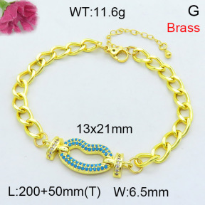 Fashion Brass Bracelet  F3B404331bhva-L002