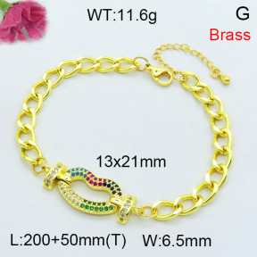 Fashion Brass Bracelet  F3B404332bhva-L002