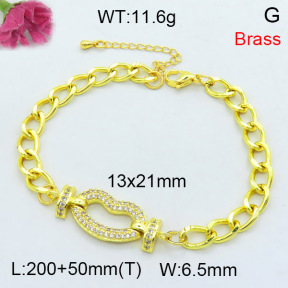 Fashion Brass Bracelet  F3B404333bvpl-L002