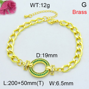 Fashion Brass Bracelet  F3B404336bhva-L002