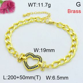 Fashion Brass Bracelet  F3B404340bhva-L002