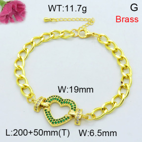 Fashion Brass Bracelet  F3B404341bhva-L002