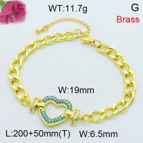 Fashion Brass Bracelet  F3B404342bhva-L002