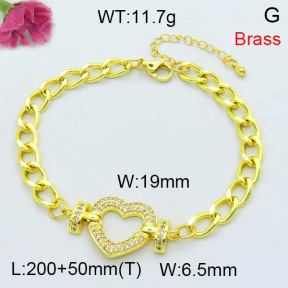 Fashion Brass Bracelet  F3B404344bvpl-L002
