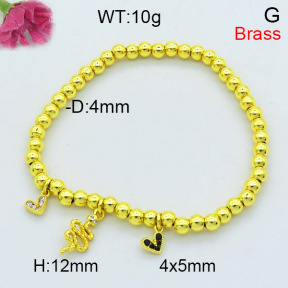 Fashion Brass Bracelet  F3B404351bbnm-L002