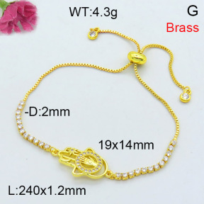 Fashion Brass Bracelet  F3B404392bbml-L002