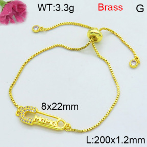 Fashion Brass Bracelet  F3B404422ablb-L002