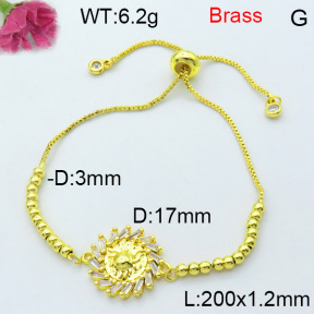 Fashion Brass Bracelet  F3B404423bbml-L002