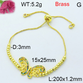 Fashion Brass Bracelet  F3B404429bbml-L002