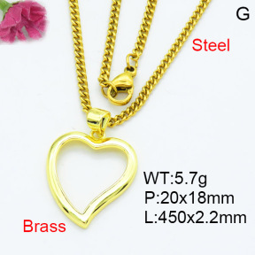 Fashion Brass Necklace  F3N200096vaia-L002