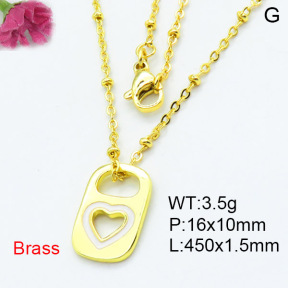 Fashion Brass Necklace  F3N300095baka-L002