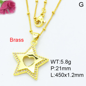 Jusnova  Fashion Brass Necklace  F3N403442vbmb-L002