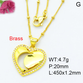 Jusnova  Fashion Brass Necklace  F3N403443vbmb-L002
