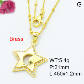 Fashion Brass Necklace  F3N403444vbmb-L002