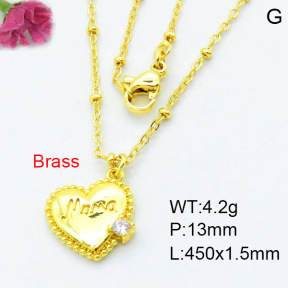 Fashion Brass Necklace  F3N403445aakl-L002
