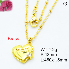 Jusnova  Fashion Brass Necklace  F3N403450aakl-L002