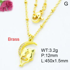 Fashion Brass Necklace  F3N403451aakl-L002